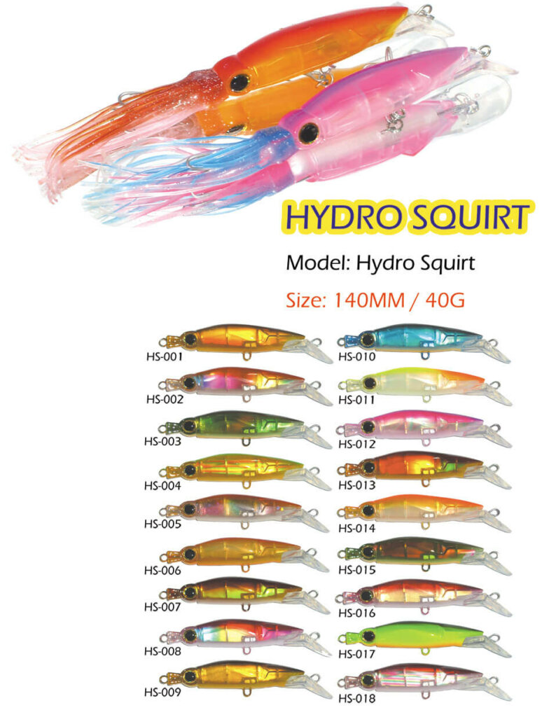 Hydro Squirt 140mm 40g Fishing Lures Artificial Squid Hard Baits Tentacles Sharp Hook Tackle Tool