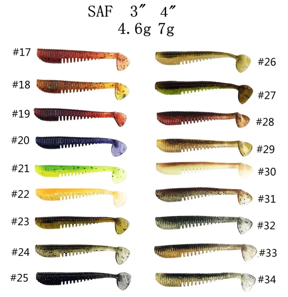 SAF 3inch 4.6G 4inch 7G saltwater paddle tail swimbaits