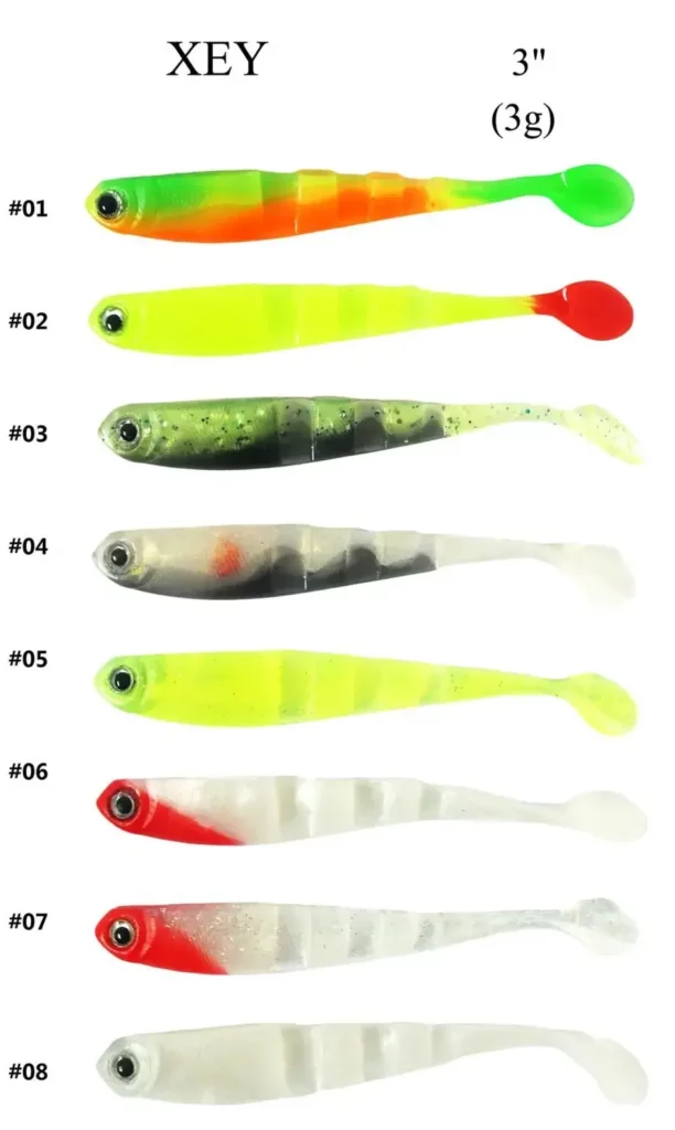 XEY 3" 3G Straight tail Soft Fishing Baits