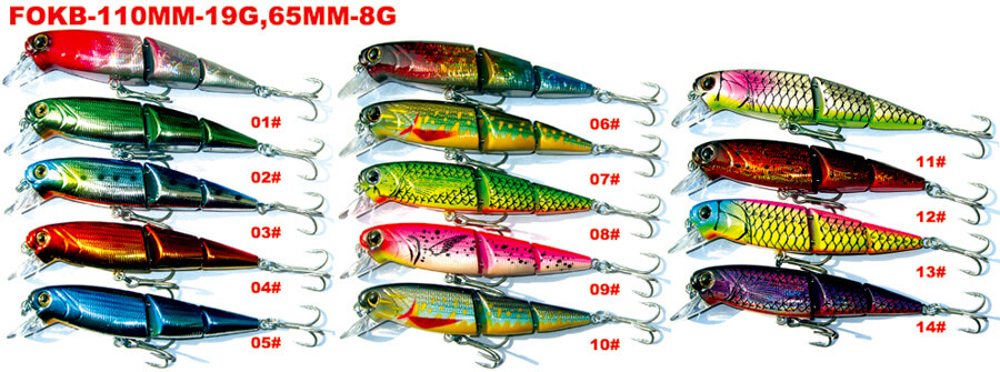 3 Sections Multi-Joint Rigid Plastic 3D Eye Sinking Crank Lure Lure